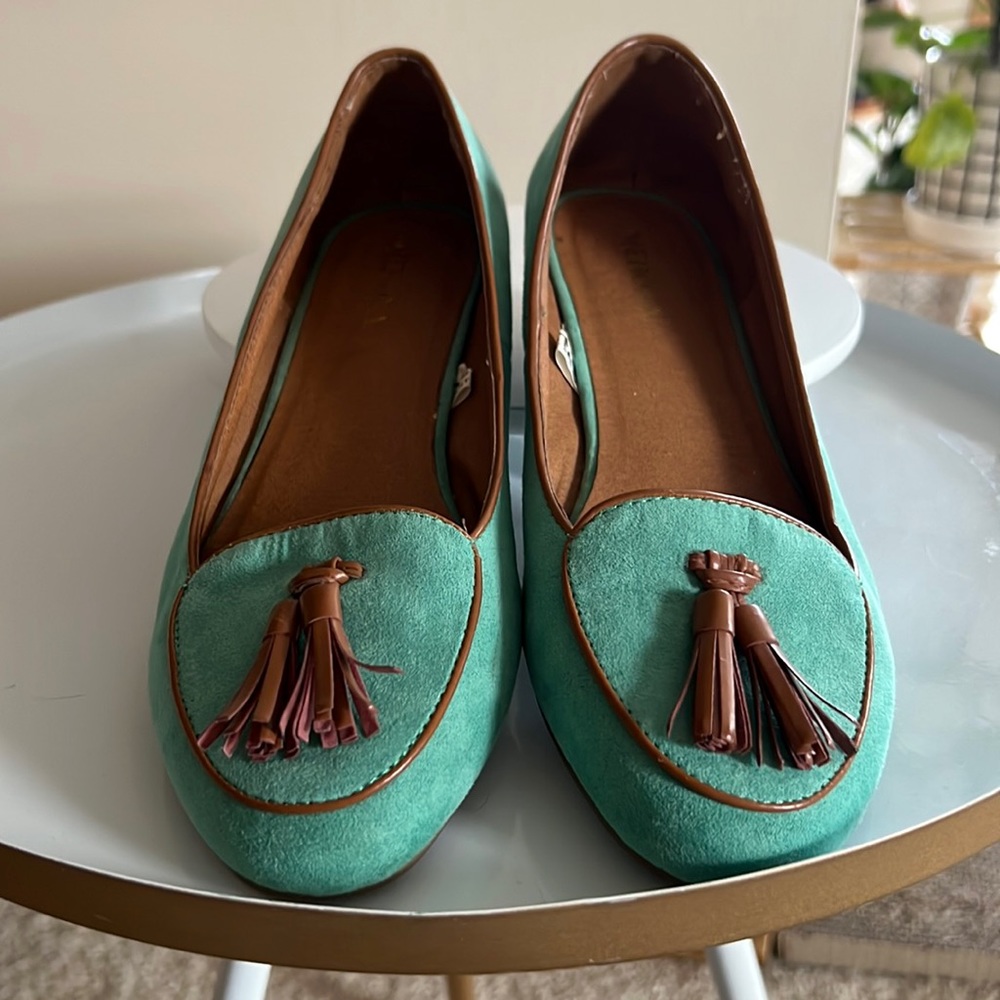 Merona Teal Suede Flats Size 5.5